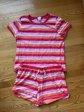 Striped Short Pajama 2 pc Set - Small S